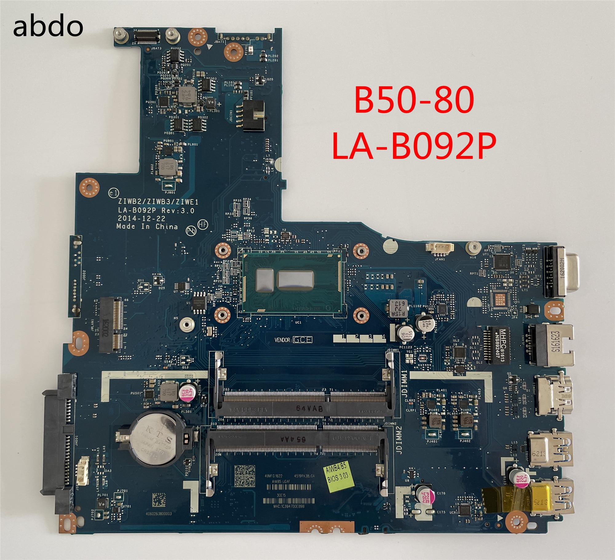 Lenovo B50-80 Ʈ   CPU 3215U,3205U  ZIW..